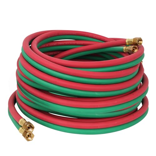 Puaibbsi Oxygen Acetylene Hose 1/4-Inch × 50 Feet with 9/16