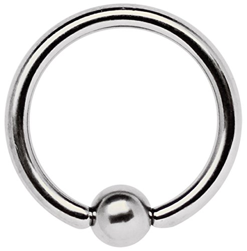 Intimpiercing Schmuck Titan Piercing Ring BCR in 2,0 x 10 mm mit 5 mm Klemmkugel