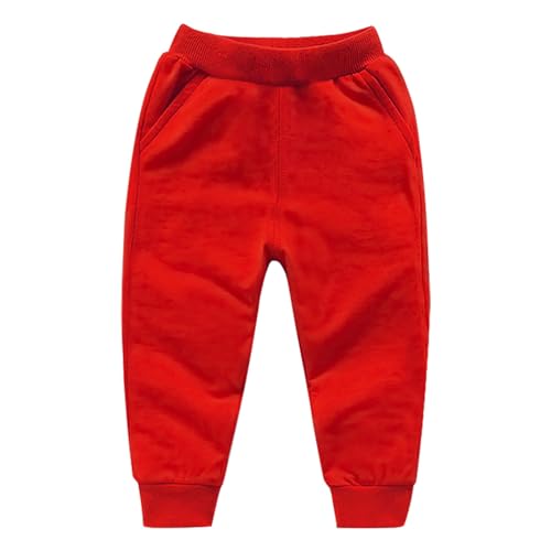 Thick Fleece Sweatpants for Toddler Kids Baggy Elastic Waist Wide Leg Trousers Unisex Thermal Pants with Pocket