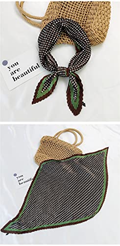 Tangjun 4 Pcs Womens Silk Like Square Scarf Neckerchief Blossom Pleated Headwear3