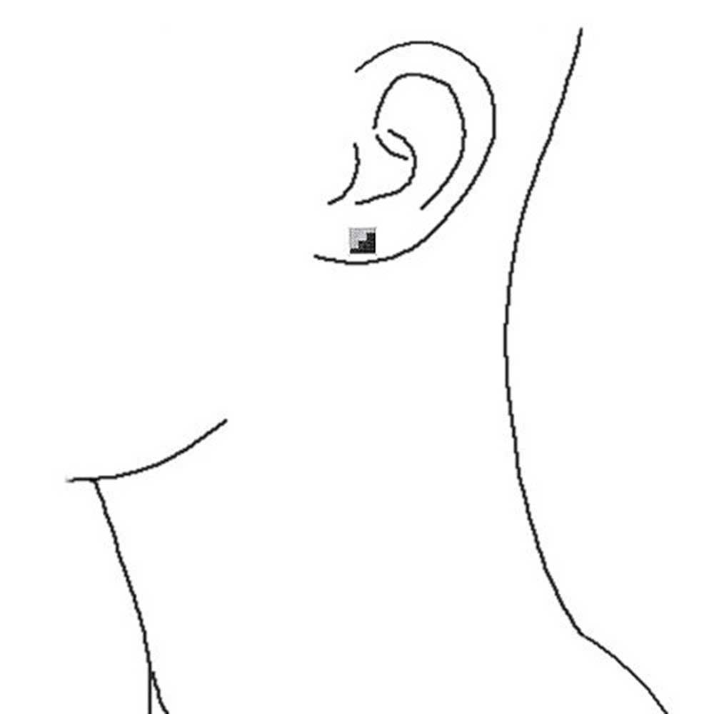 Pendientes de botón de plata de ley con diseño geométrico de dos tonos en negro o azul y blanco con zigzag y micro pavé de circonita cúbica CZ para hombres.