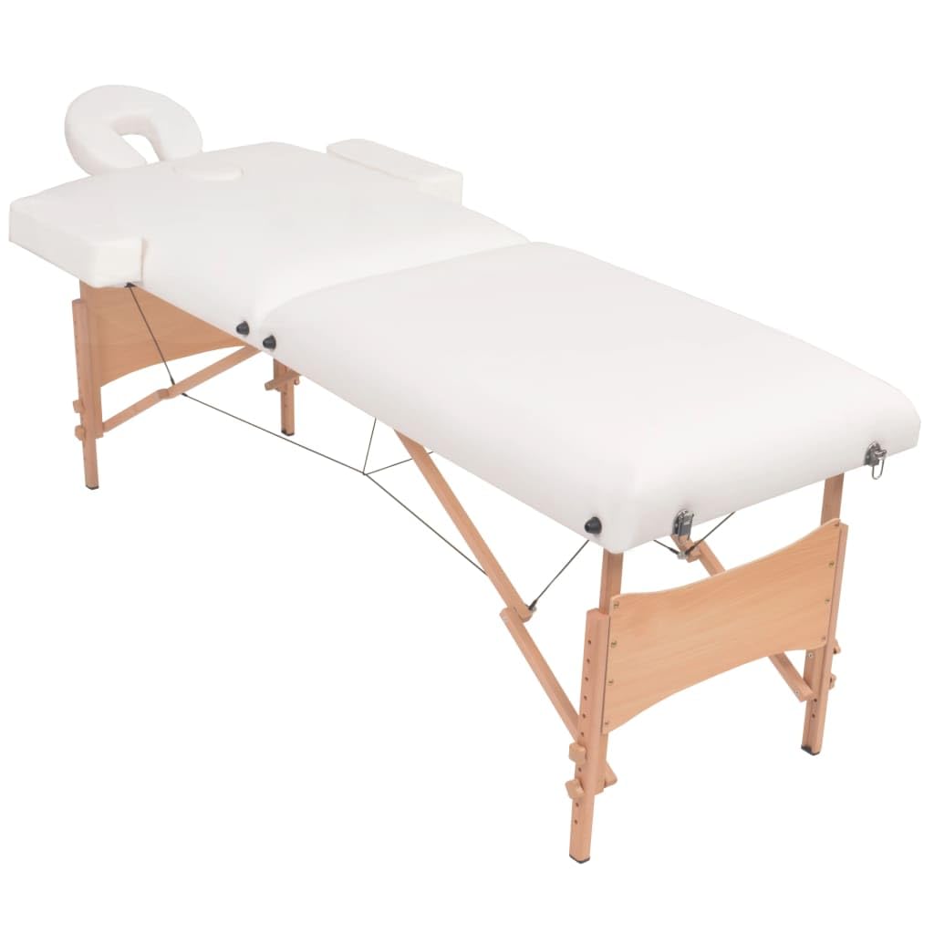 Massageliege 2-Zonen mit Hocker Klappbar 10 cm Sitz Weiß,Gesundheit & Schönheit,Körperpflege,Massage & Entspannung,Massagetische,Weiß,22.25 kg-110154