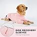 IDOMIK Dog Surgery Recovery Suit for Front Leg Wounds&Joint Pain, Soft Dog Leg Sleeve to Stop Licking, Stretchy Surgical Suit for Spay Neuter, Pet Onesie Alternative to Cone,Pink,2XL
