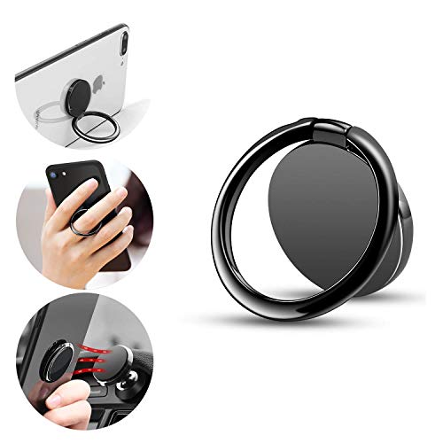 Phone Finger Ring Holder, ICEYA Finger Ring Holder 360°Rotation and 180°Flip Magnetic Phone Ring Compatible Most of Smartphones