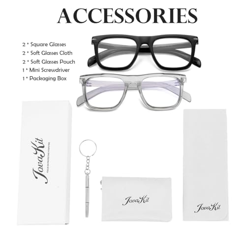 Image of JOVAKIT Square Frame Glasses for Women Men Non-prescription Clear Lens Eyeglasses Anti-Blue Light Lens Eyewear