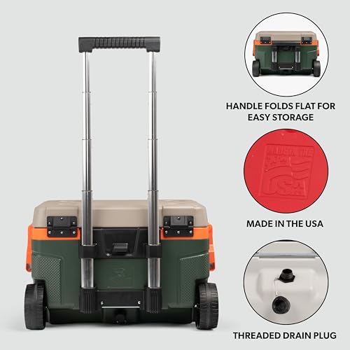 Image of Igloo Trailmate 52Qt Wheeled Cooler, Insulated Hard Shell Ice Chest, Sportsman