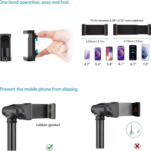 Trípode palo selfie extensible 1.7m con giro 360° para vídeos estables 6