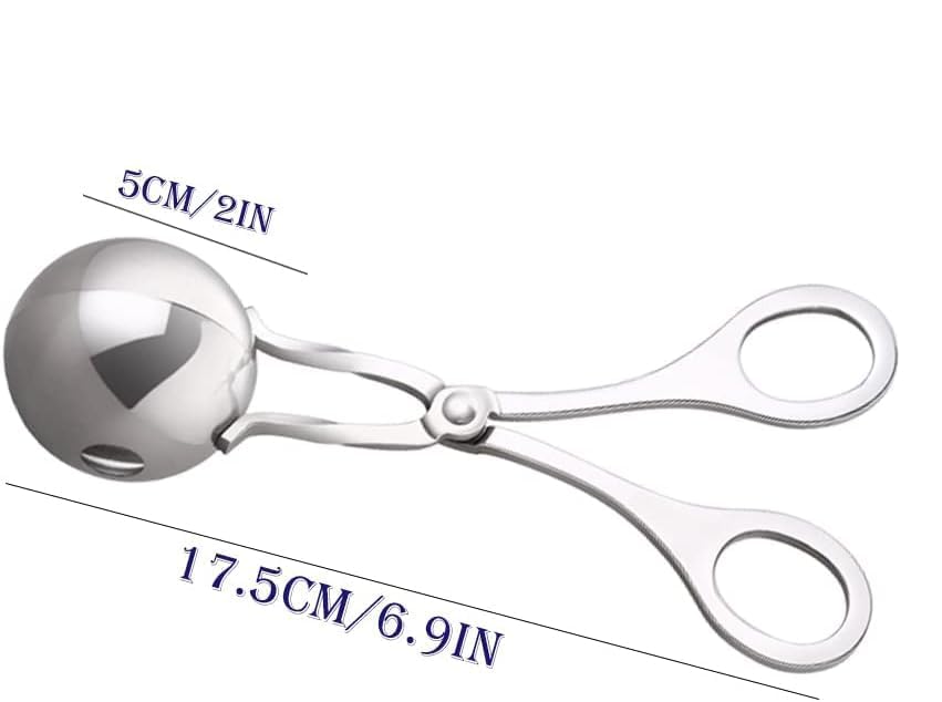 Homaxa Stainless Steel Meatball Clip Maker, Kitchen Ordinary Meatball Machine, Rice Balls, Fish Balls, Essential Tools for Home Kitchen | Pack 1 | Silver 1