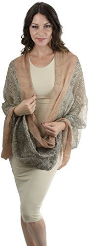 ToBeInStyle Women's Tribal Print Infinity Scarf with Two Tone Border4