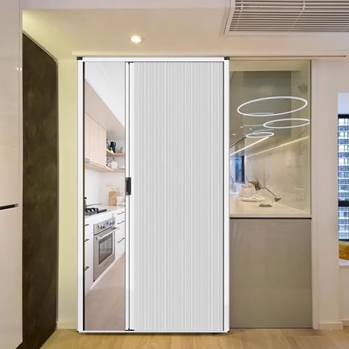 Puerta Acordeón Puerta Divisoria Decorativa para Cocina, Sin Perforaciones Puerta de Privacidad con Diseño de Panal para Pasillo Inodoro, Personalizable, Puerta Corrediza Plegable Opaca(23x39in (58.5x