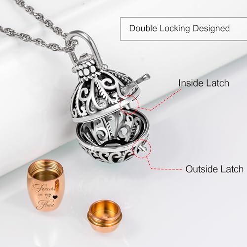 Vintage Hollow Flower Urn Necklace for Ashes Forever in my heart Memorial Locket Pendant Jar Keepsake Cremation Jewelry2