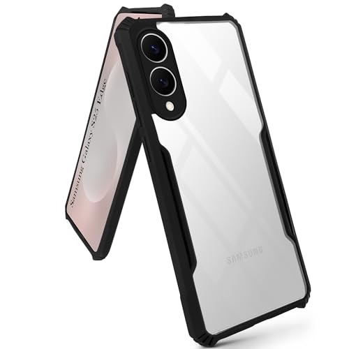 Image of Jkobi Back Cover Case for Samsung Galaxy S25 Edge (Shockproof with Polycarbonate Clear Panel | Professional Black)