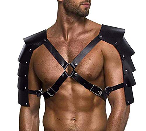 Harnais de poitrine en cuir synthétique réglable Lm09 avec boucles pour épaules