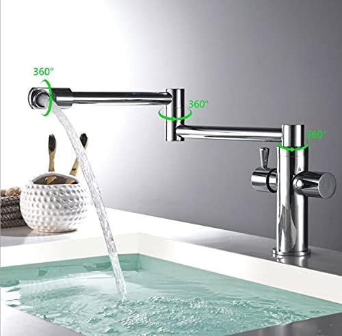 Miniatura 4 de ZXZB Grifo de fregadero de cocina para bar comercial de granja grifo de cocina plegable de una sola palanca caliente y fría cepillo de aceite