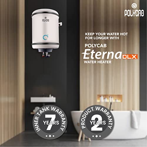 Image of Polycab Eterna DLX 25L Storage Water Heater (Geyser 25 litres) 4 Star BEE Rated Heater (White)