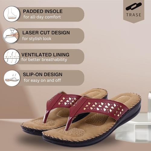 Image of TRASE Slippers for Women Stylish Flat | Comfortable Orthopedic Soft Chappals | Lightweight Ortho Footwear for Ladies