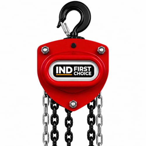 Image of IND 1 Ton 3 Meter Chain Pulley Block | Heavy Duty Manual Chain Hoist for Material Handling, Warehouse, Construction & Industrial Lifting