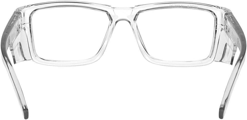 Safety Reading Glasses - Full Lens Magnifying from +1.00 to +3.00 in Clear - ANSI Z87+ Approved Safety Frame