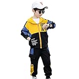 Produkt beinhaltet: Top + Hose, Klassisch 2 teilig Bekleidungsset( Shirt/Trainingsshirt/Langarmshirt/Sweatshirt, Kapuzenjacke/Sweatjacke, Hose/Trainingshose/Sprothose) Sportanzug Trainingsanzug Jogginganzug Outfit-Set für Kinder zur Sport, Jogging, Training, Freizeit in Frühling und Herbst( Wichtigeste: Bitte beachten Sie die genauer Größentabelle unter Beschreibung der Produkt vor Bestellen)