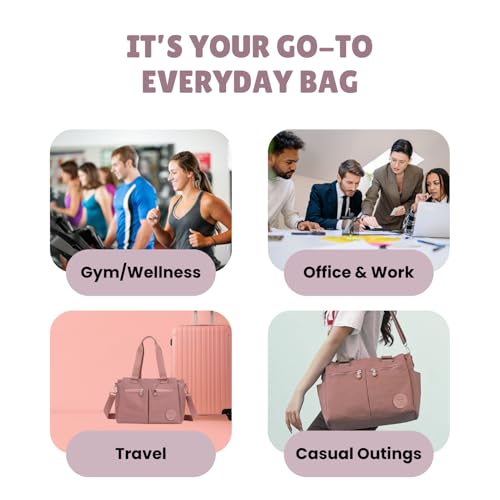 Image of MOCA Womens Casual Nylon Water Resistant Crossbody Tote Sling Handbag, Multi-Pocket Design with Adjustable Shoulder Straps for Work Travel Office, Everyday Use