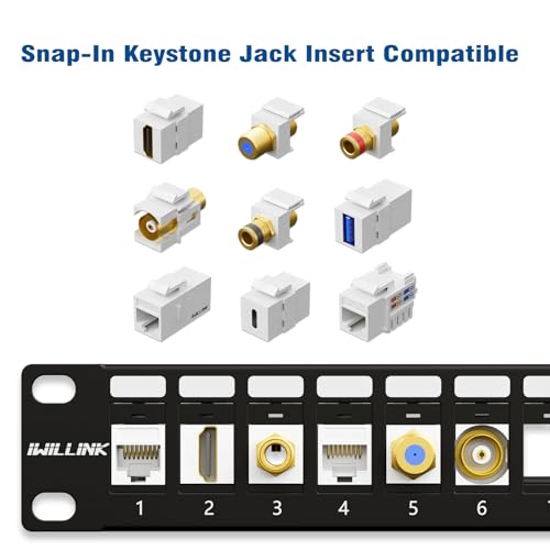 image for iwillink Blank Keystone Patch Panel 24 Port, 1U 19