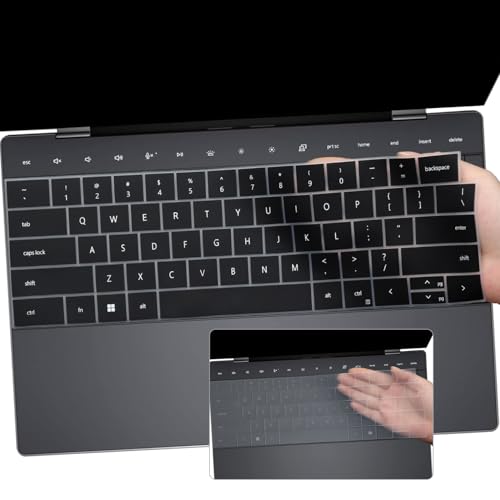 2 fundas de teclado para Dell XPS 13 9345 9350 13.4 pulgadas, XPS 13 9320 Plus 13.4 pulgadas, Dell 16 Premium DA16250 (no compatible con la versión antigua XPS 13 9350/XPS 14 9440 9450/16 940 )-Negro+