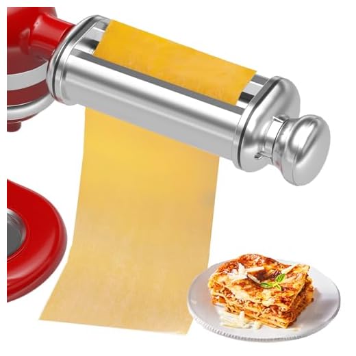 Nudelroller für alle KitchenAid Standmixer, Elektrischer Teigroller mit 8 verschiedenen Dickeneinstellungen, Edelstahl Pasta Paker Aufsatz Küchenhelfer Zubehör und Aufsätze