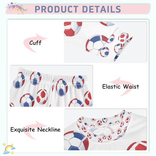 senya Red Blue Football Pajamas Set Long Sleeve Soft Cotton Sleepwear 2 Piece4