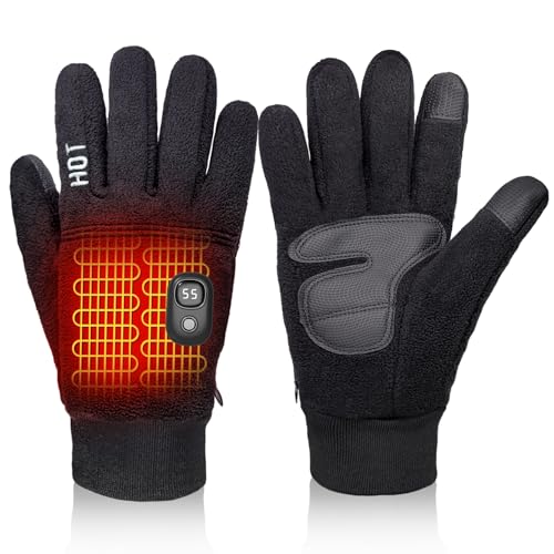 MetroTesco Rechargeable Heated Gloves with Fleece & Display
