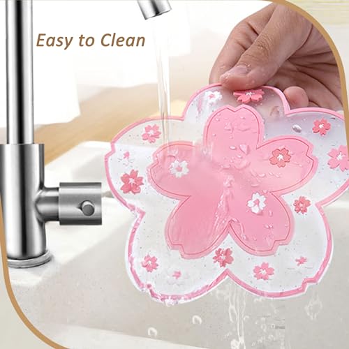 Dessous de verre fleur rose Conisy lot de 6 idéal pour cadeau de table - 7