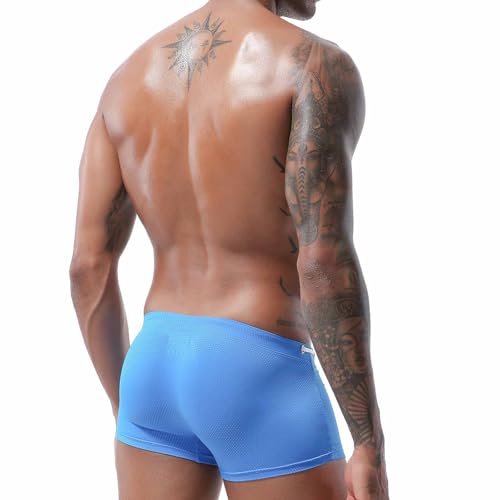 Square Cut Swimsuit Men Sexy Swim Briefs Beach Bikini Sport Swimwear Low Wasit Shorts Pants with Drawstring Beach3