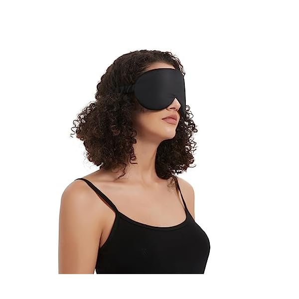 ALASKA BEAR Sleep Mask with Silk-Covered Headband for Hair Care, Silk Eye Mask Comfortable Scrunchy Band Over Ears Non-Adjustable Elastic Strap (Thick, Luxury 22 Momme)