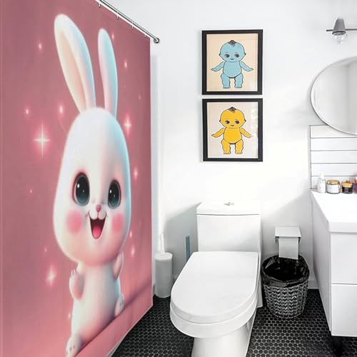 Rideau de douche en polyester de qualité supérieure motif lapin