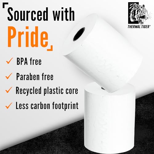 Image of Thermal Tiger 2 1 /4 X 200 Thermal Paper Rolls (50 Rolls /Box) - BPA-Free Rolls for POS Systems, Cash Registers & Credit Card Machines