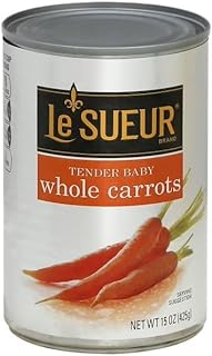 Whole Tender Baby Carrots, Shelf-Stable, 15 oz Cans (Pack of 6)