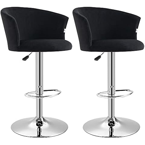 HOMCOM 2er-Set Barhocker 360° drehbare höhenverstellbarer Bistrohocker Barstühle Cover