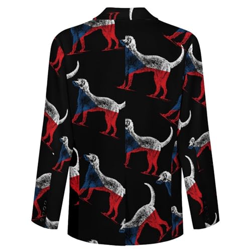 Czech Flag Wolfhound Dog Classic Suits Blazer for Men Business Tuxedo Jacket Sport Coat Two Buttons4