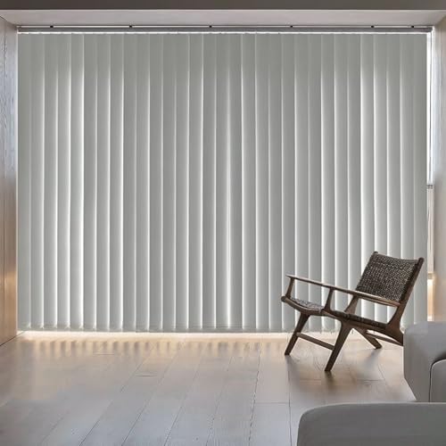 LRYELWA 縦型ブラインド バーチカルブラインド 窓用 調光 採光 オーダーメイド 遮光 断熱 西日対策 ボトムコード付き 取外し可 上飾りなし 複数の色とサイズのオプション、取付け簡単 すべての取り付けアクセサリが付属しています (Gray,120c