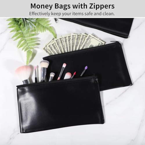 18 Pieces Of Money Bags, Bank Pouches With Zippers, 11.2×6.3 Deposit Bags Of Pu Leather, Security Bank Wallet For, Checks, Tool Pouches For Travel, Dust-Proof2