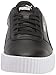 PUMA Womens Carina Leather Sneaker, Black White Silver, 8