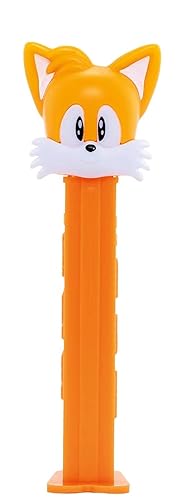 PEZ - Dispensador sónico de dulces Tails Miles Prower PEZ Candy Dispensador de recuerdos de fiesta con 2 repuestos PEZ Candy Recuerdos de fiesta