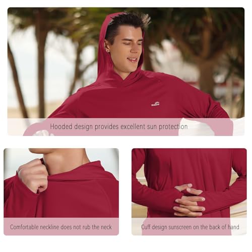 Image of Men's UPF 50+ Long Sleeve Sun Shirts UV Protection Hoodie Rash Guard Hiking Fishing Swim T Shirt