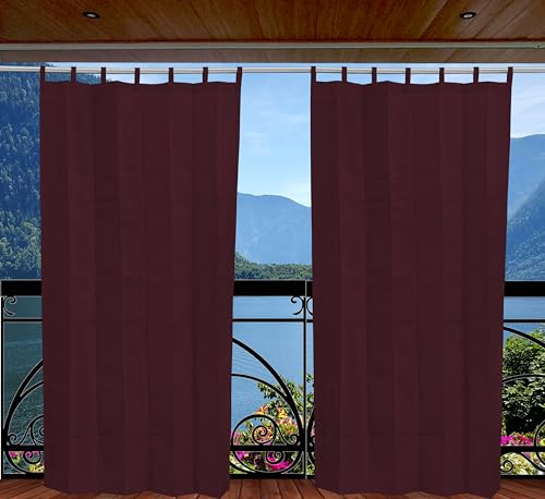 Image of HDPE Fabric 85-90% Sun Blockage & UV Protection Detachable Tab Top Balcony & Outdoor Curtains Temperature Reducing for Window&Door Curtains(Burgundy Color 4.5X9 Feet) 1 Piece