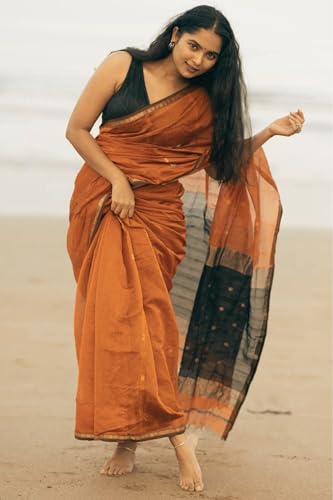 Image of Women's Cotton Soft Silk Sarees | Jamdani Cotton Saree With Attach Unstitched Blouse Piece
