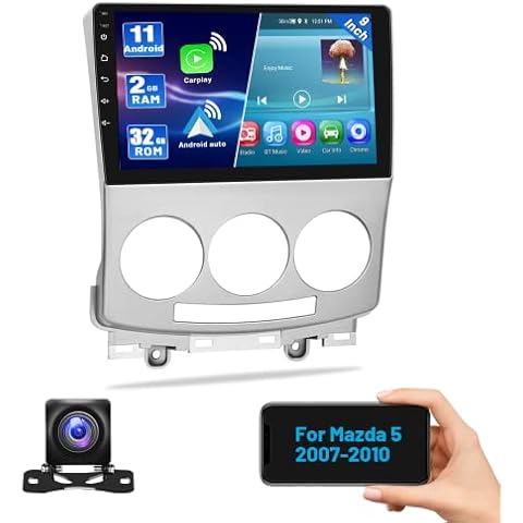 Hikity Radio de Coche 2+32G con Carplay y Android Auto Cover