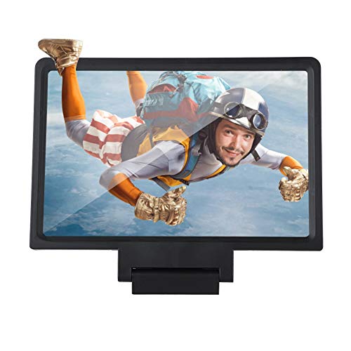Ejoyous Lupa de Pantalla de Teléfono, Ampliadora HD 1.5X con Tecnología óptica para Películas y Lectura Móviles, Portátil Liviano para Personas Mayores y Niños (Black)