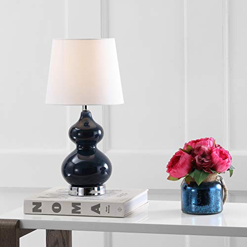 Review Safavieh Kids Lighting Collection Eva Navy Double Gourd 19-inch Bedroom Living Room Home Office Desk Nightstand Table Lamp (LED Bulb Included)