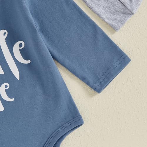 Little Dude Baby Boy Outfit Newborn Coming Home Clothes Infant Long Sleeve Romper Bodysuit Shirt Top And Pants Set4