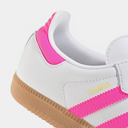 adidas Samba OG Grade School Lifestyle Shoes (Cloud White/Lucid Pink/Gum)4
