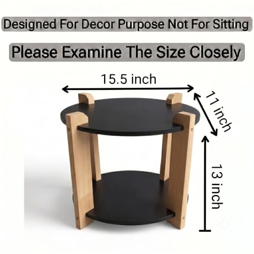 Image of Modern Oval Side Table, Home Decor for Living Room, Bed Side Tables for Bed Room, stools for Home, Furniture for Home, 2-Tier White Shelves